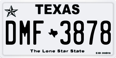 TX license plate DMF3878