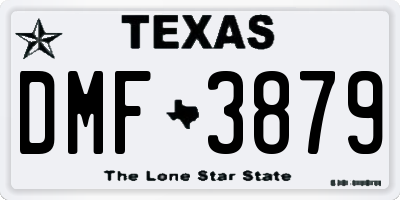 TX license plate DMF3879