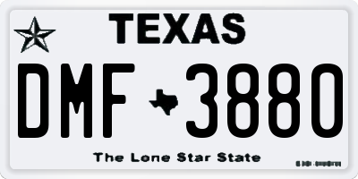 TX license plate DMF3880