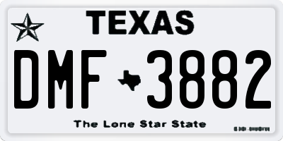 TX license plate DMF3882
