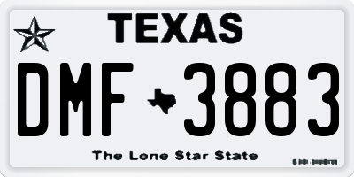 TX license plate DMF3883