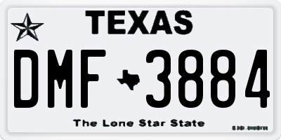 TX license plate DMF3884