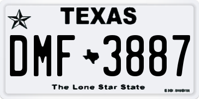 TX license plate DMF3887