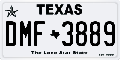 TX license plate DMF3889