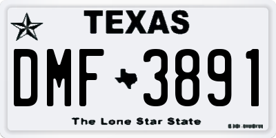 TX license plate DMF3891