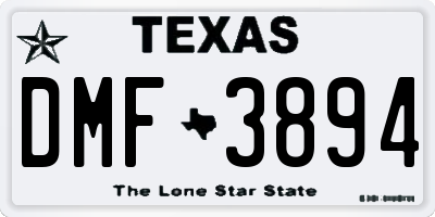TX license plate DMF3894