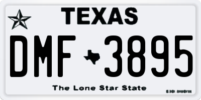 TX license plate DMF3895