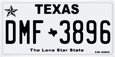 TX license plate DMF3896