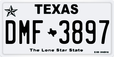 TX license plate DMF3897