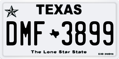 TX license plate DMF3899