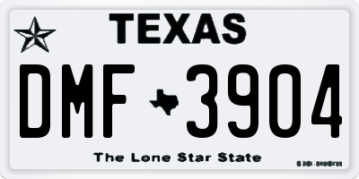 TX license plate DMF3904