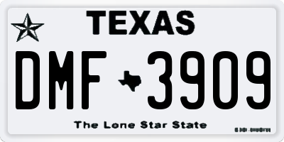 TX license plate DMF3909