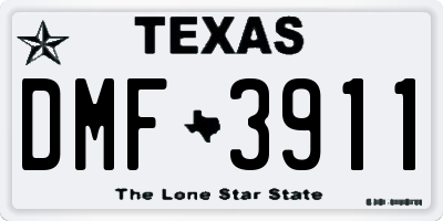 TX license plate DMF3911