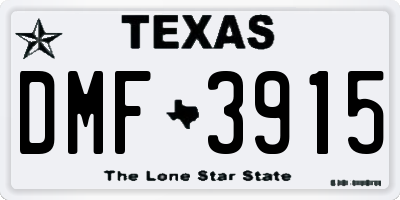 TX license plate DMF3915
