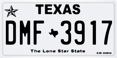 TX license plate DMF3917