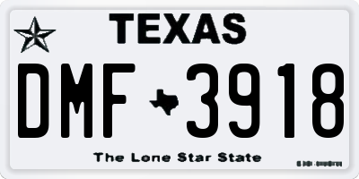 TX license plate DMF3918