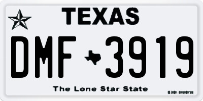 TX license plate DMF3919