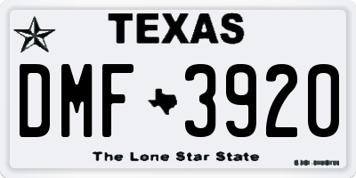 TX license plate DMF3920