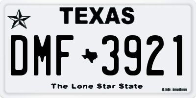 TX license plate DMF3921