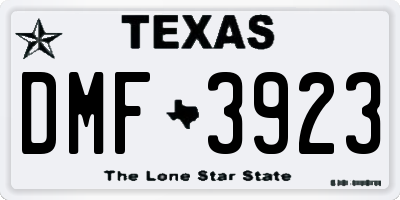 TX license plate DMF3923