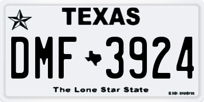 TX license plate DMF3924