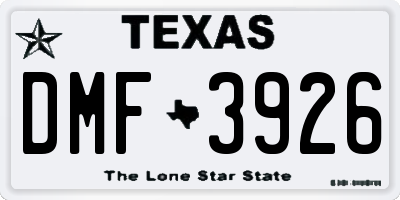 TX license plate DMF3926