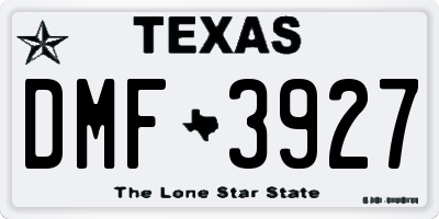 TX license plate DMF3927