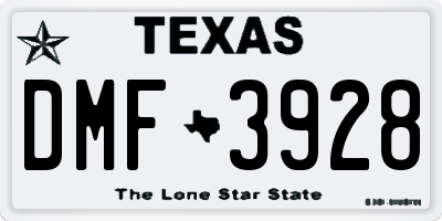 TX license plate DMF3928