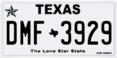 TX license plate DMF3929