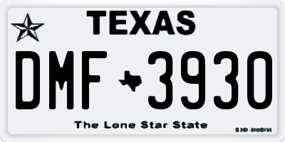 TX license plate DMF3930