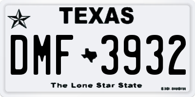 TX license plate DMF3932