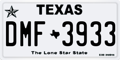 TX license plate DMF3933