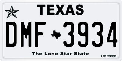 TX license plate DMF3934