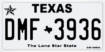 TX license plate DMF3936