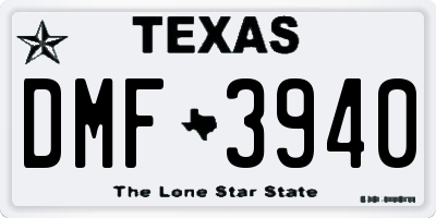 TX license plate DMF3940