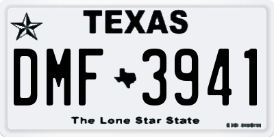 TX license plate DMF3941