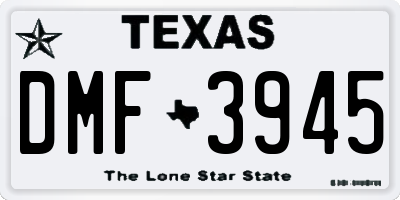 TX license plate DMF3945