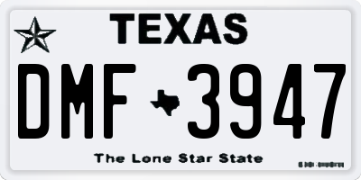 TX license plate DMF3947