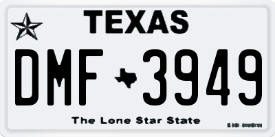 TX license plate DMF3949