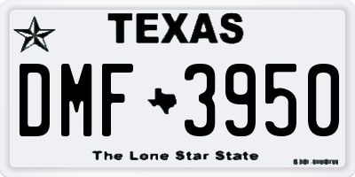 TX license plate DMF3950