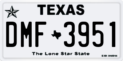 TX license plate DMF3951