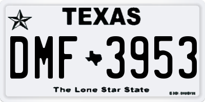 TX license plate DMF3953