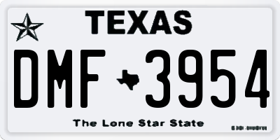TX license plate DMF3954