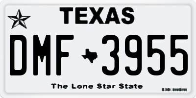 TX license plate DMF3955