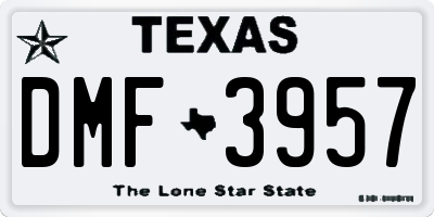 TX license plate DMF3957