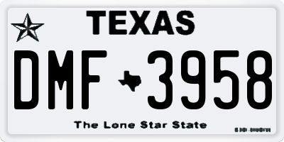 TX license plate DMF3958