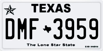 TX license plate DMF3959