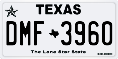 TX license plate DMF3960