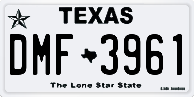 TX license plate DMF3961