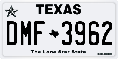 TX license plate DMF3962